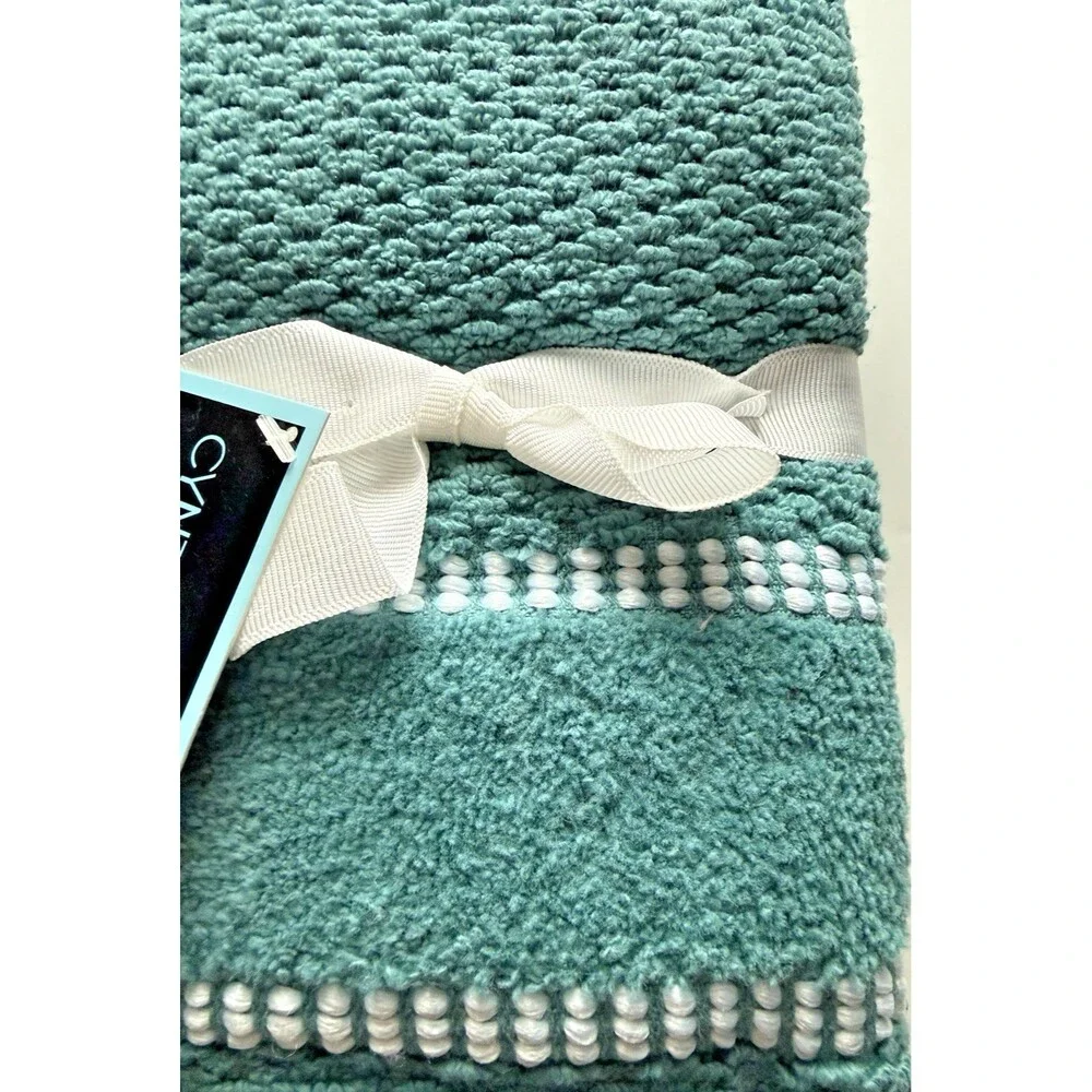 Cynthia Rowley Hand Towels Blue Green Cotton 16x30